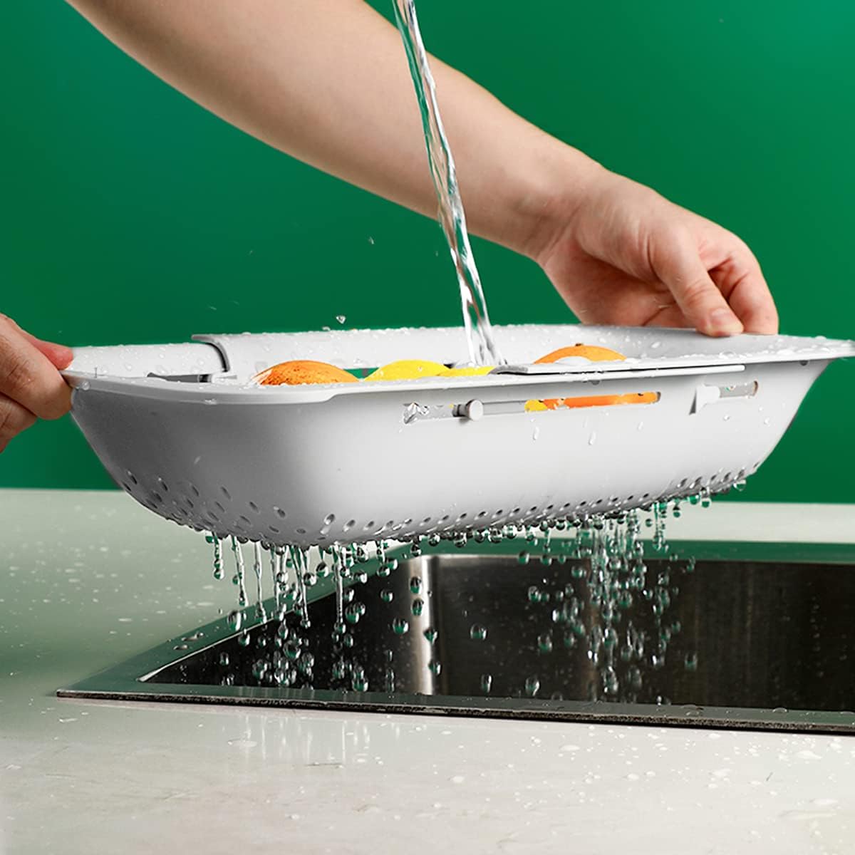 Collapsible Sink Colanders and Strainers Basket Over the Sink Colander Collapsible Colander Extendable Plastic Fruit