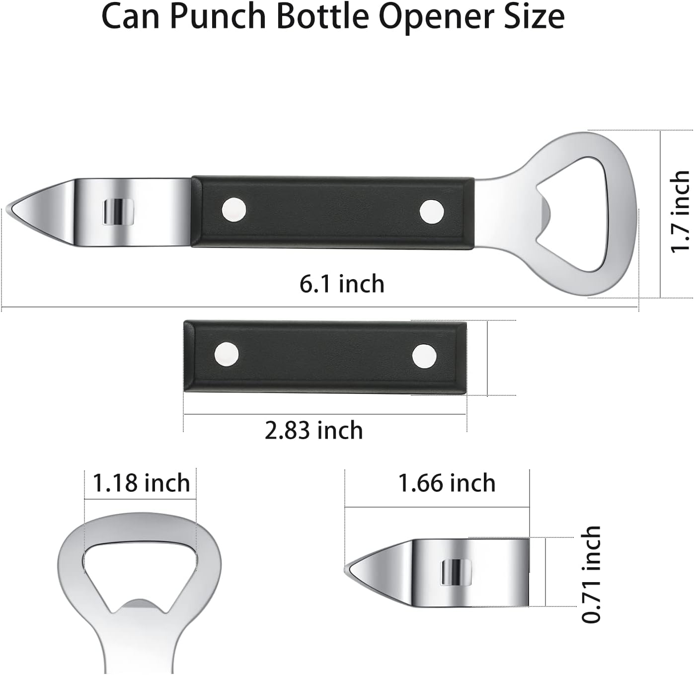 Can Punch Bottle Opener, Manual Stainless Steel Can Opener 1 Pack