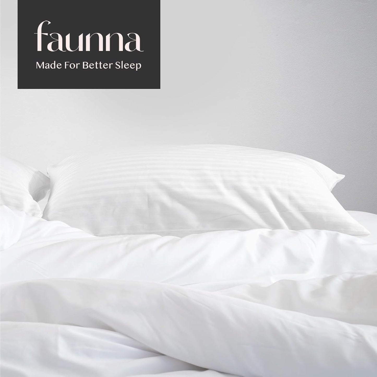 600TC 100% Cotton Pillow Protectors, Standard Size (20x26), 4 Pack, Oeko-TEX Certified, Hotel Grade Pillow Cover with Silent Zipper, Zip Up Pillow Cases, White