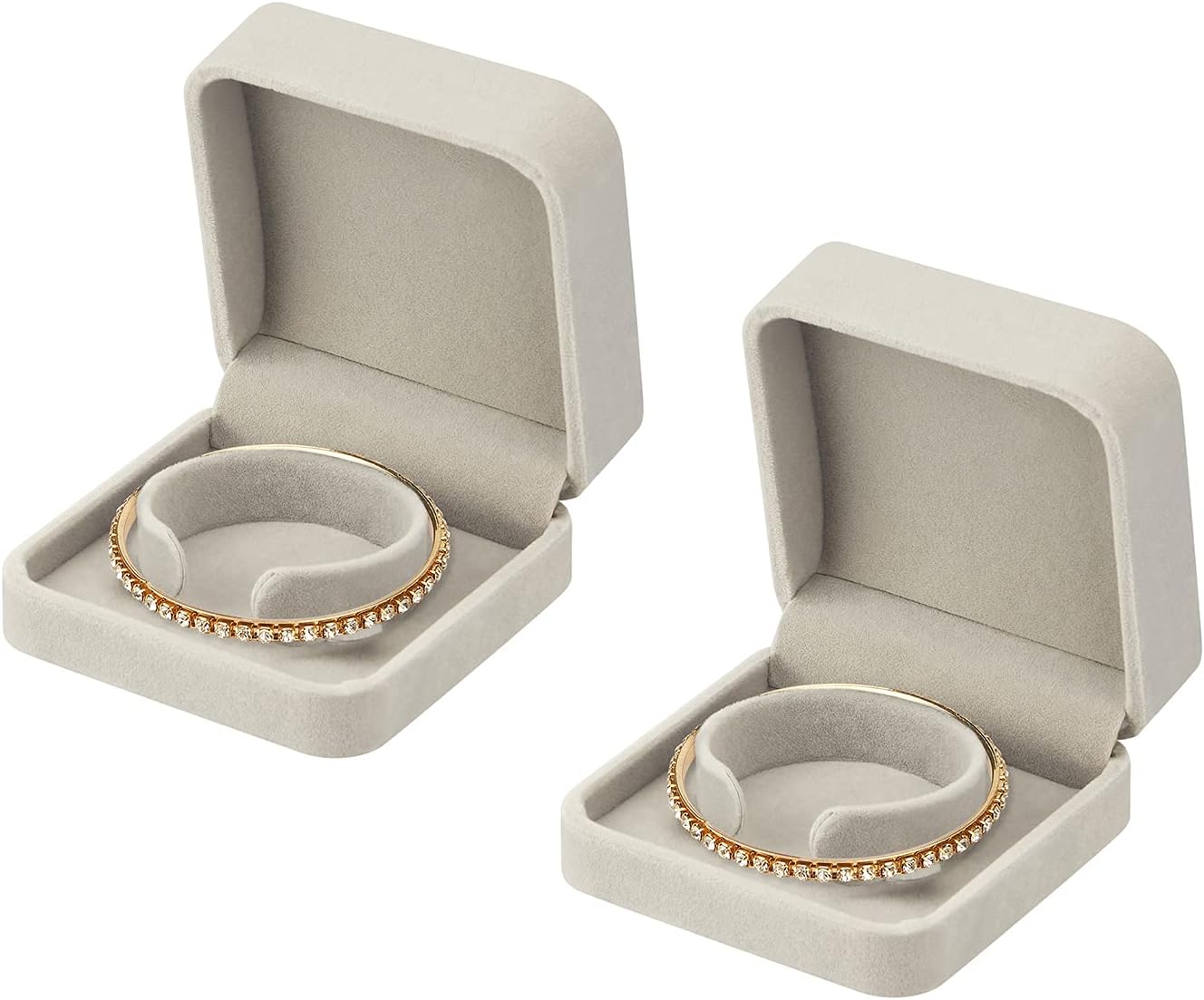 2 Pieces Boxes for Jewelry Gift, Organizer Holder for Wedding, Engagement, Proposal, Birthday and Anniversary