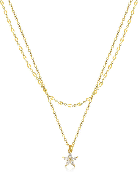 Diamond Choker Necklace for Women: Dainty 14K Gold/Sterling Silver Gold Plated CZ Jewelry, Trendy Gift