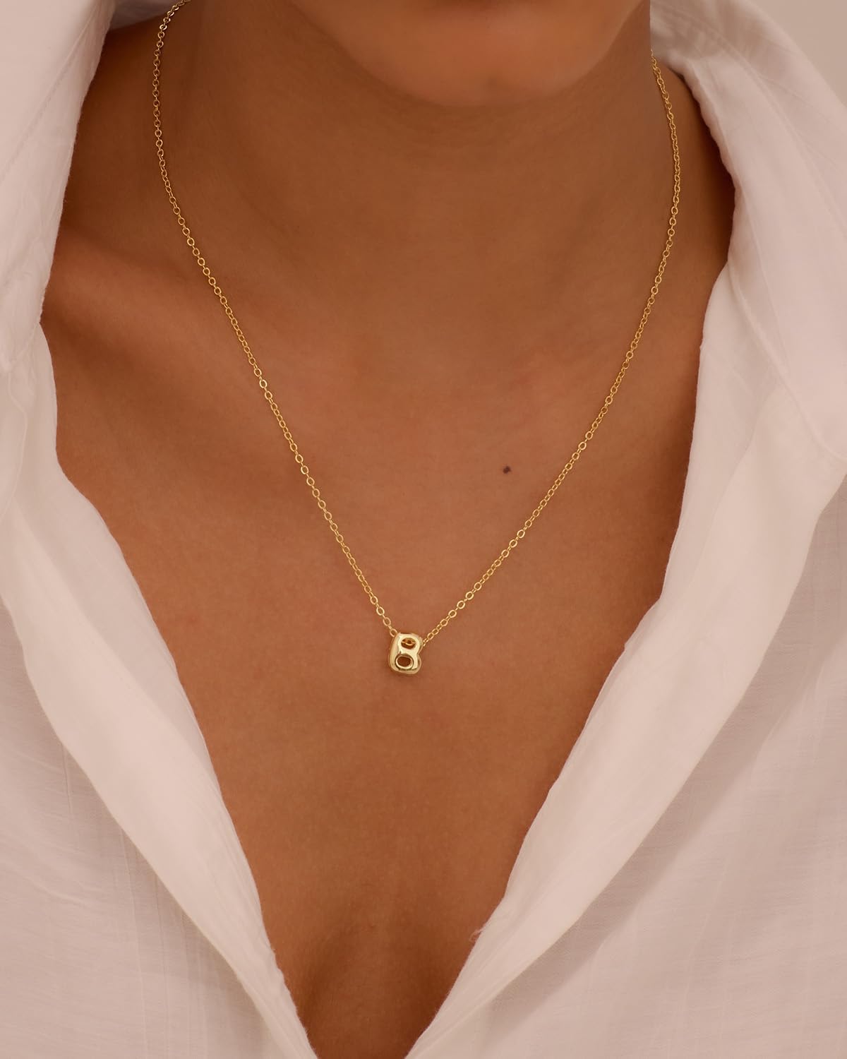 Personalized Initial Necklace - Dainty Bubble Letter Pendant In Gold/Silver, Non-Tarnish Fashion Jewelry Gift For Women & Teens