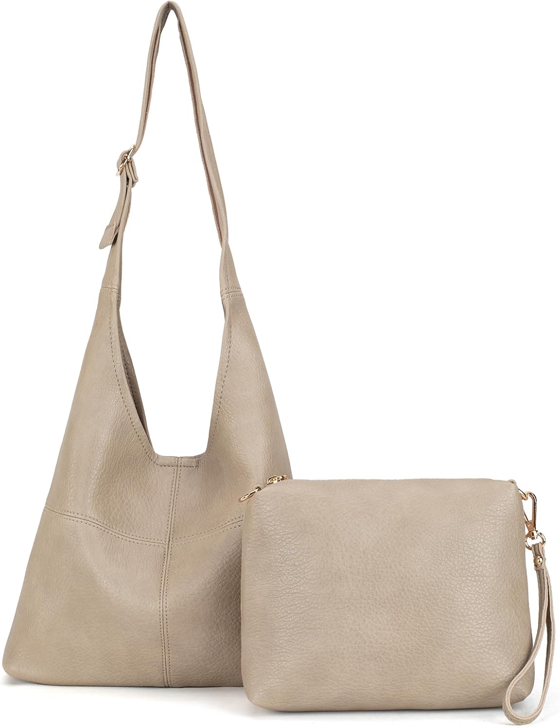 Hobo Bags Purse for Women Ultra Soft Foldable Shoulder Slouchy Handbags with Cosmetic bag