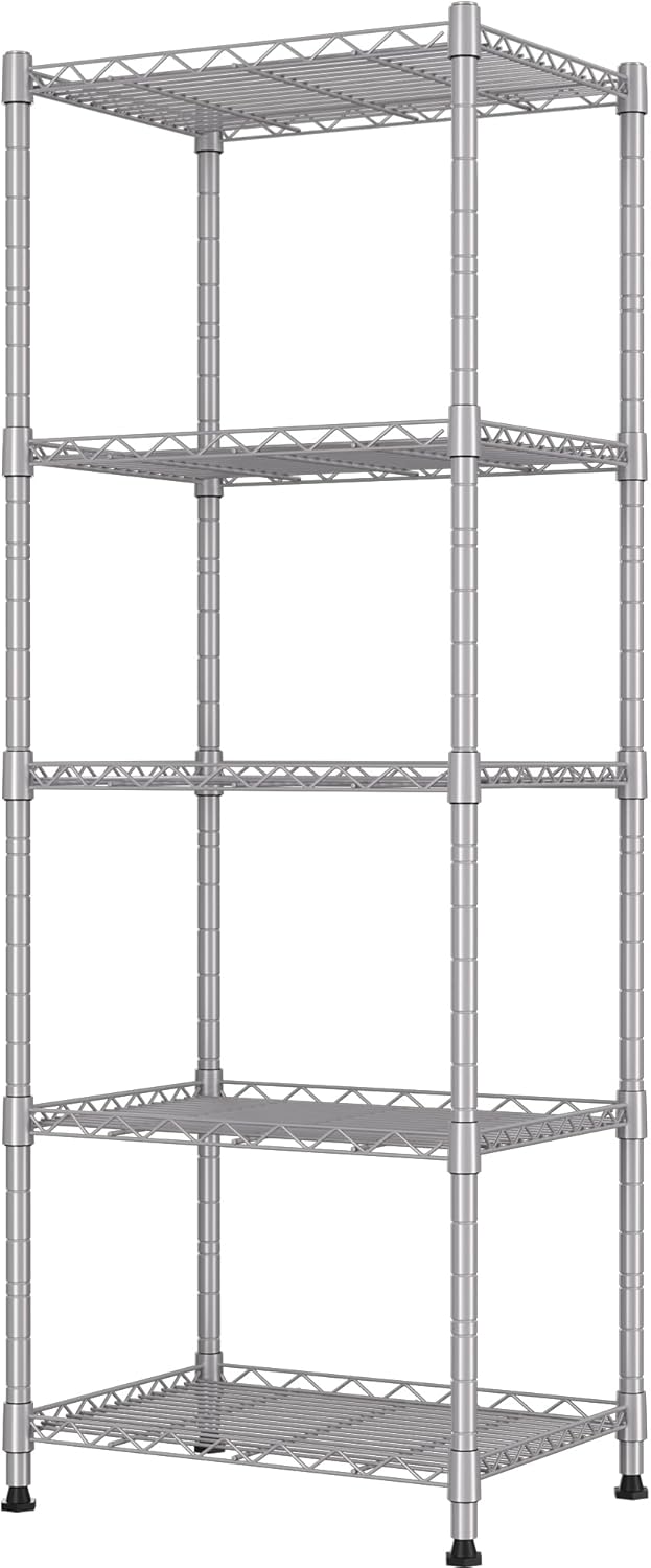 5-Wire Shelving Metal Storage Rack Adjustable Shelves,Standing Storage Shelf Units