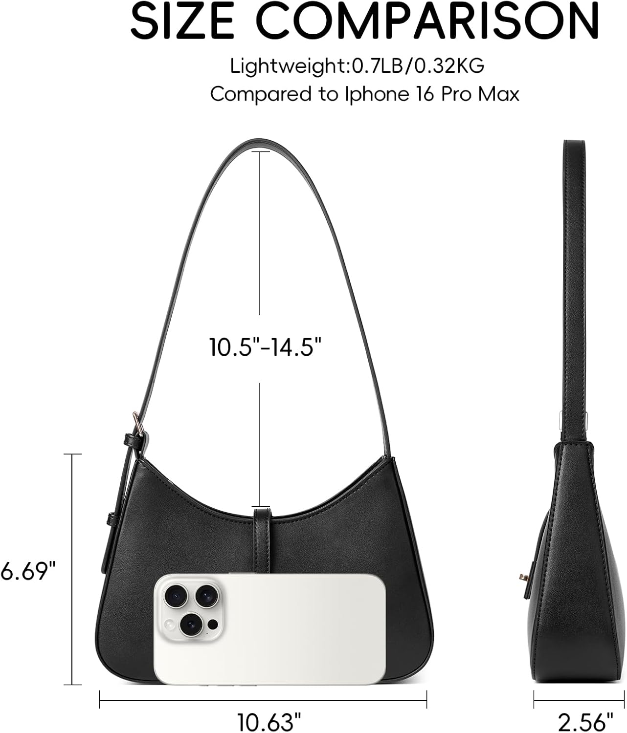 Shoulder Bag for Women, Handbag Hobo Bags Vegan Leather Crossbody Purse with Adjustable Strap