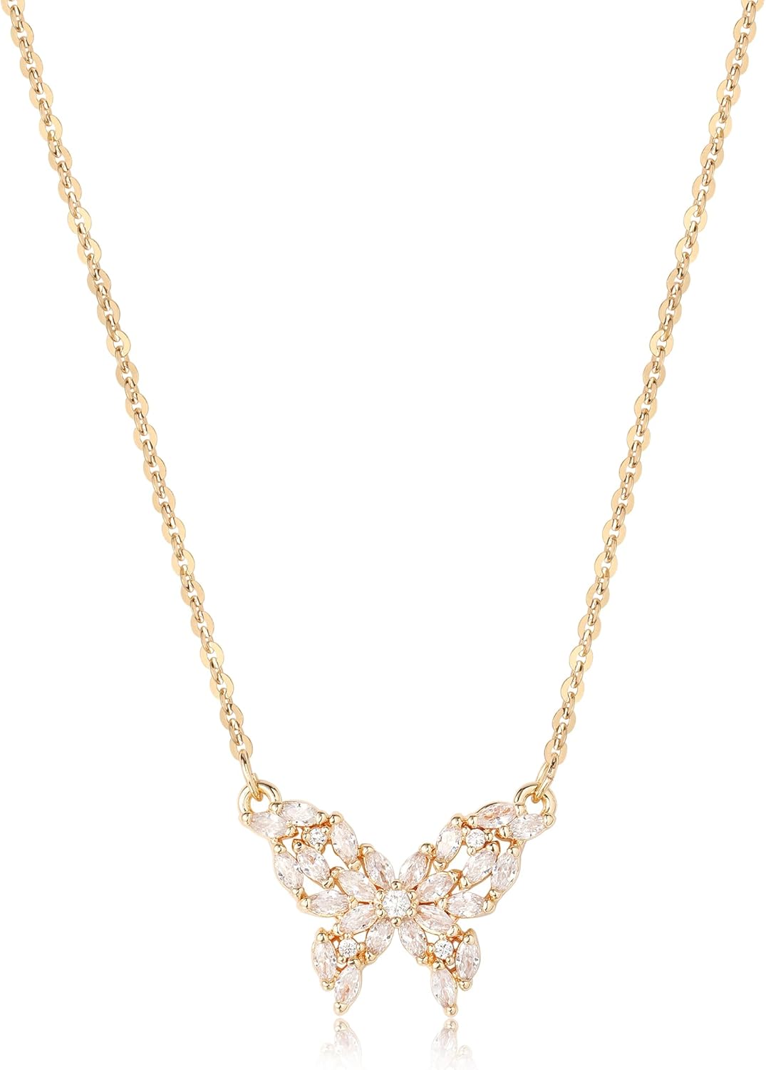 14K Gold Plated Necklace for Women Dainty Cute Cross | Flower | Lotus | Round Coin | Key Charm Pendant Necklace Gold Jewelry Trendy