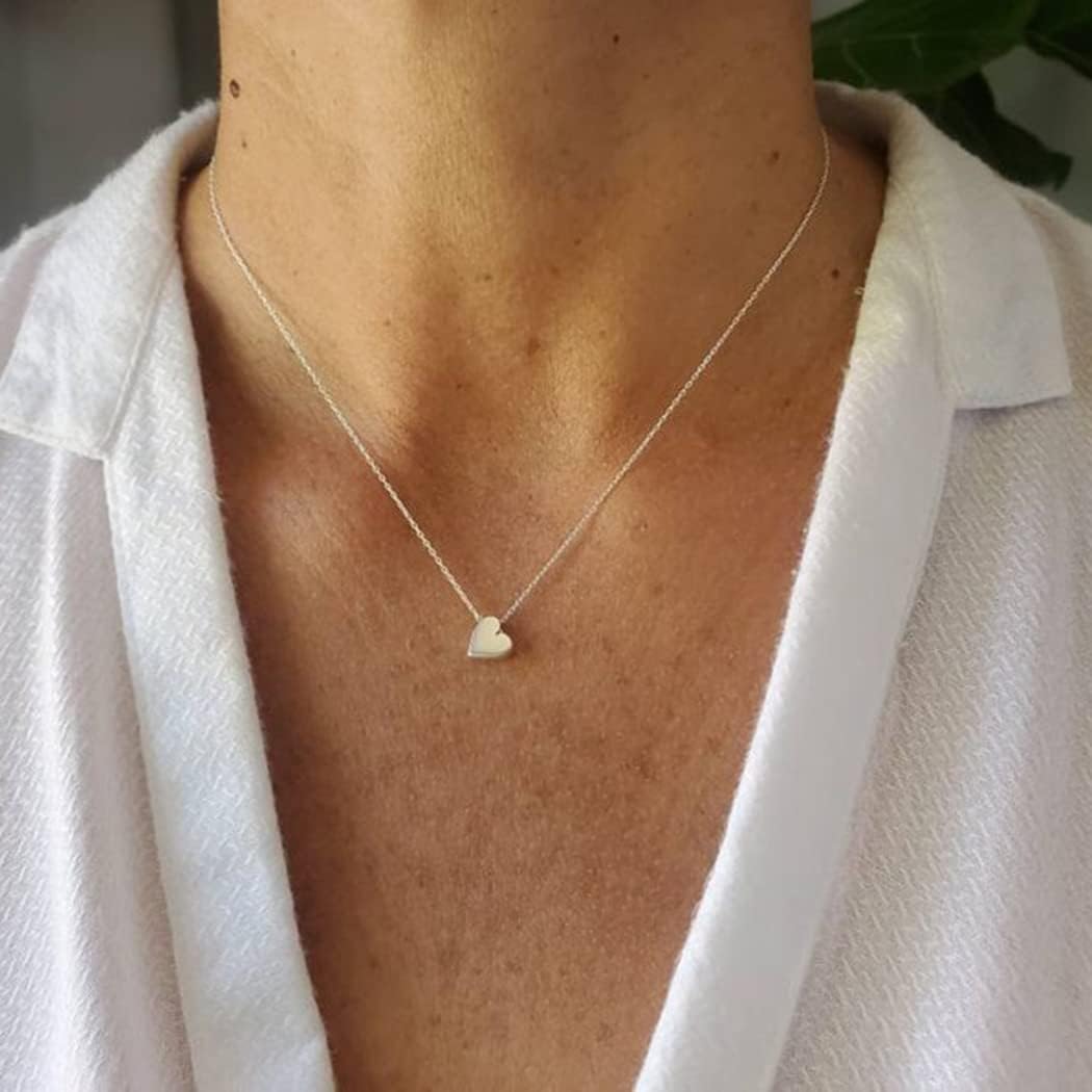 Dainty Gold Necklace - 14K Gold Plated Heart, Star & CZ Leaf Pendant, Everyday Minimalist Jewelry for Women