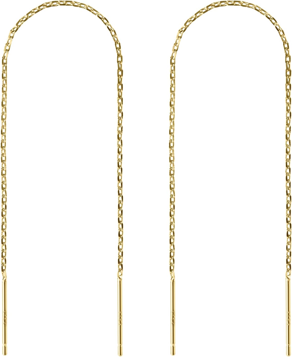 Chain Earrings for Women 18K Gold Plated Dainty Bar Drop Dangle Hypoallergenic Line Dangly Jewelry Gift for Teen Girls