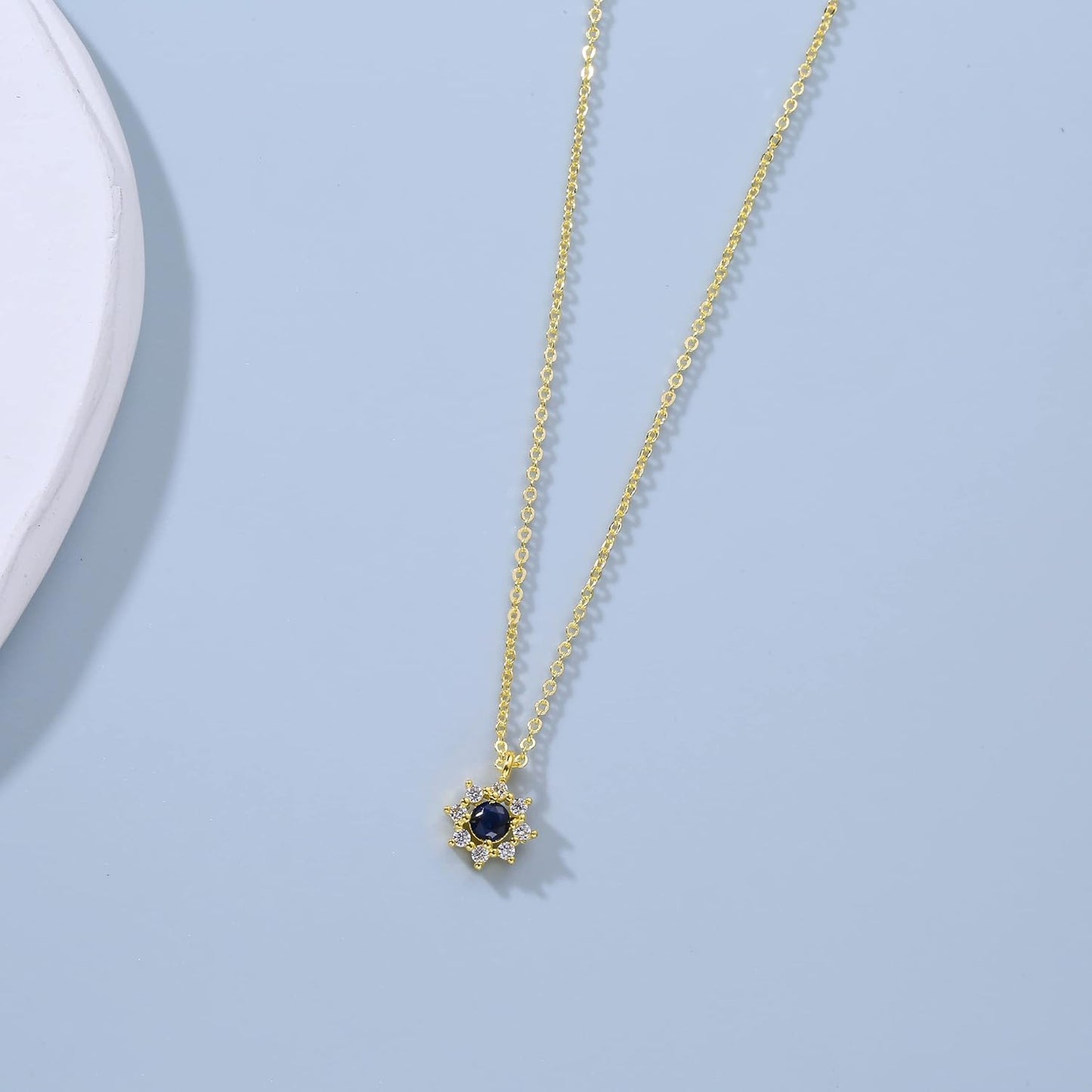 Dainty Gold Necklace: 14K Gold Plated Tiny Love/Heart/Star/CZ/Leaf Pendant for Women, Everyday Jewelry