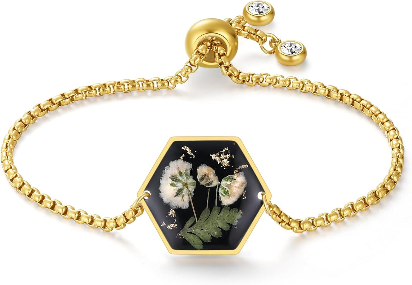 Pressed Wildflower Bracelet | Pressed Flower Bracelet | Gold/Silver Pressed Flower Jewelry | Personalized Handmade Jewelry
