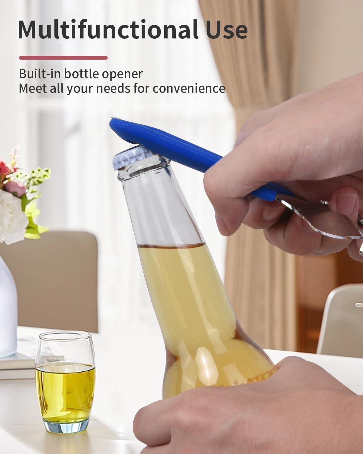 Can Opener Manual Multi-Purpose, Easy Twist Manual Handheld Top Remover Utensil, Canning Supplies Tools and Bottle Opener
