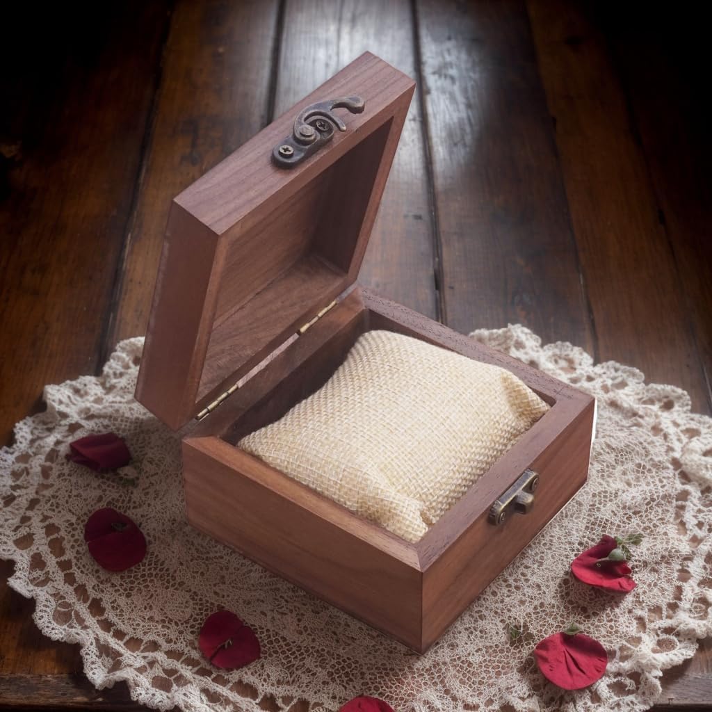 Walnut Wood Box for Crafts, Jewelry Box and watch box Wooden Keepsake Box Gift