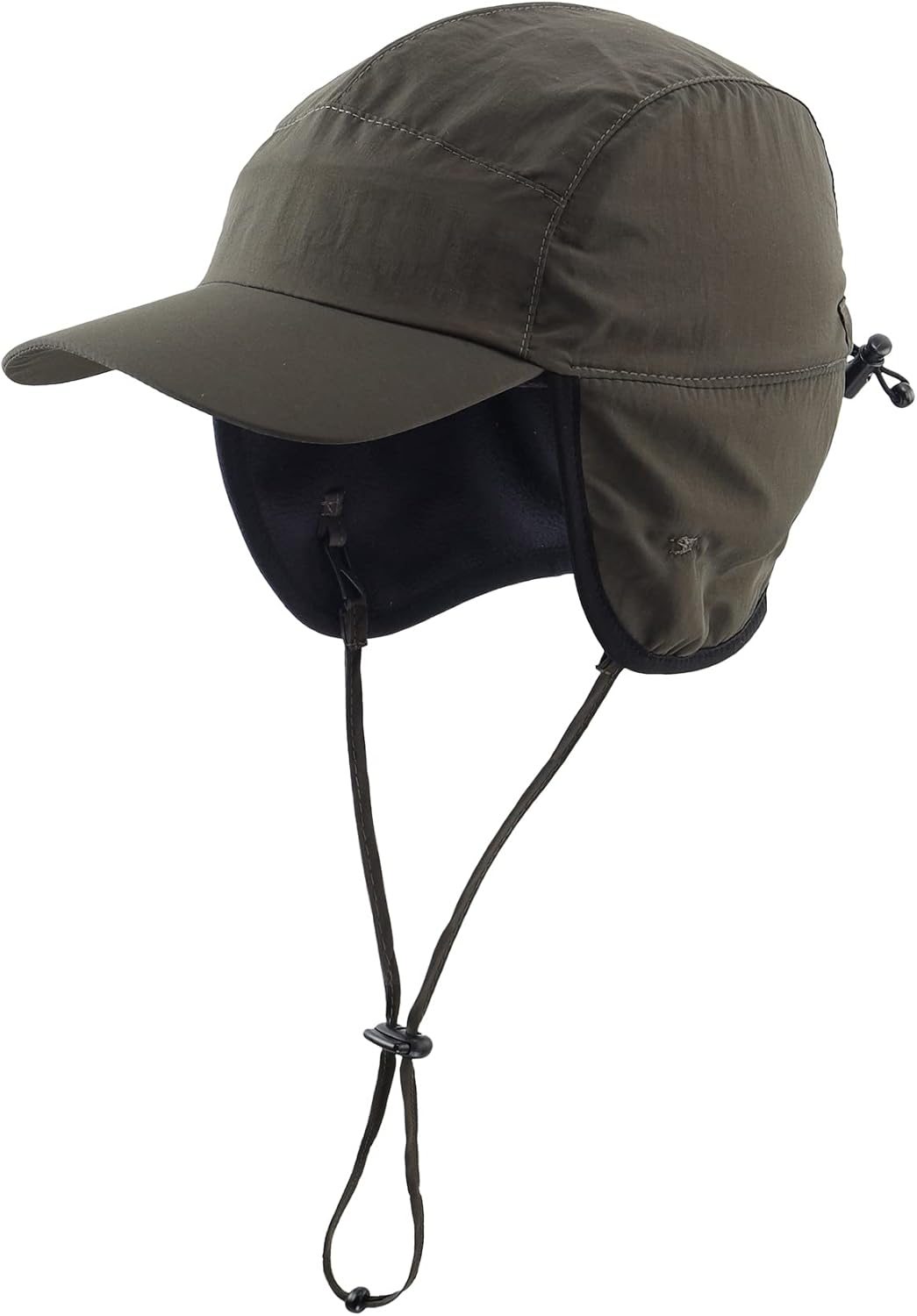 Waterproof Men's Winter Hats with Visor Warm Fleece Lined Baseball Cap Earflaps