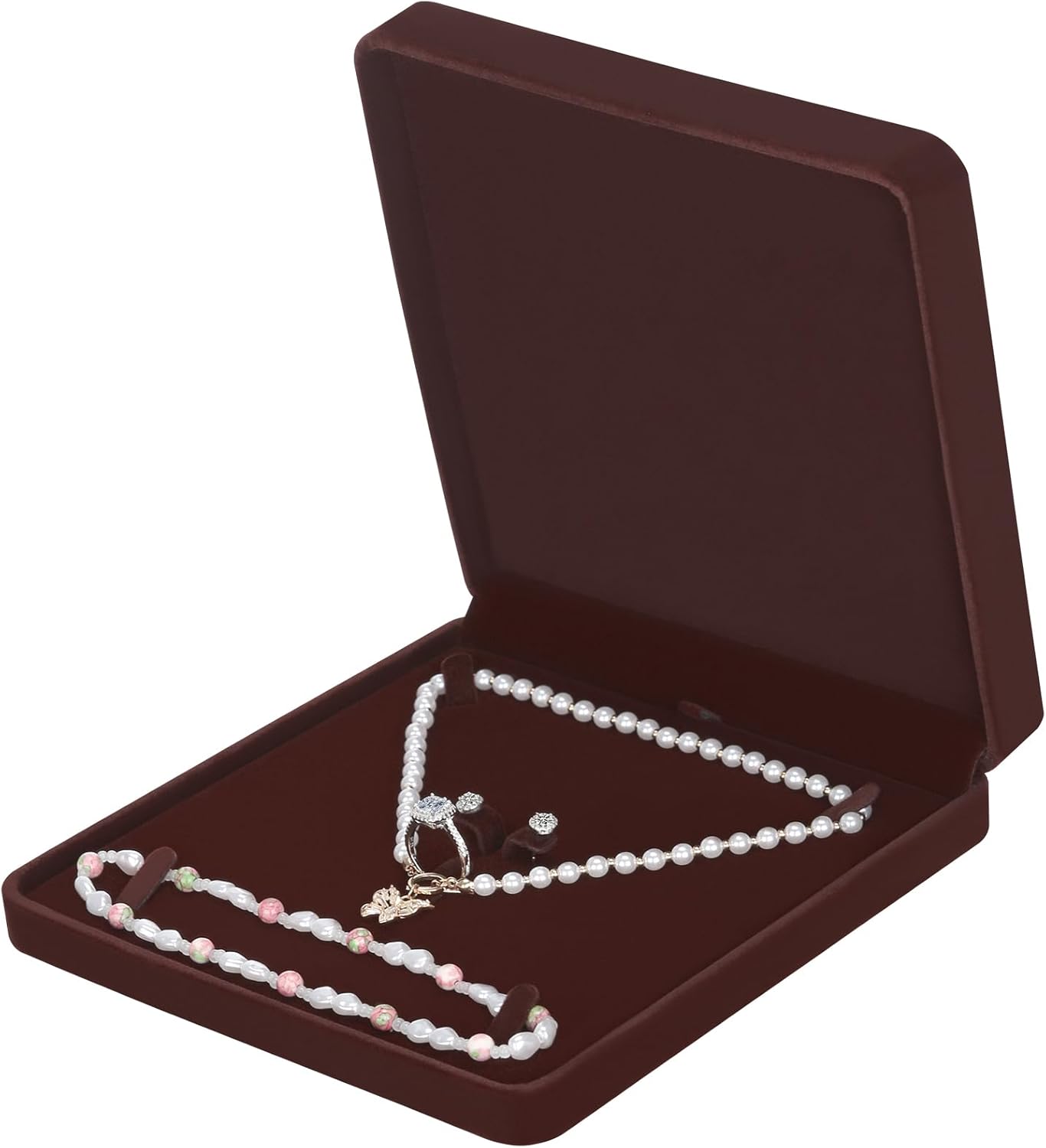 Velvet Jewelry Set Box, Velvet Gift Box for Bracelet Necklace Earring Ring