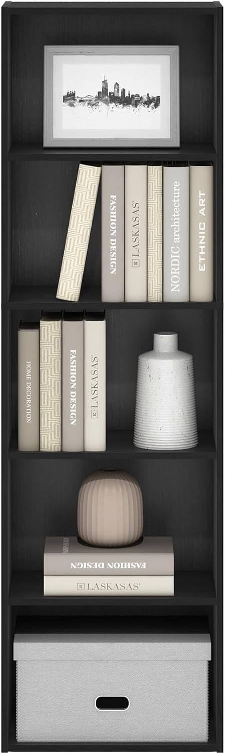 Book Shelf, 5-Tier Bookshelf, Bookcase, 9.4" x 15.8" x 52", for Living Room, Bedroom, Home Office