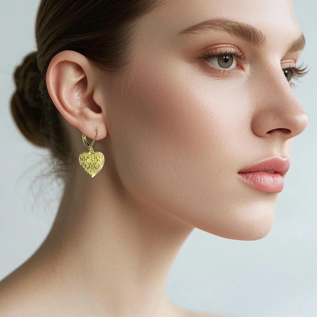 Sterling Silver Leverback Earrings for Women, 14K Gold and Silver Drop Dangle Earrings Jewelry Hypoallergenic