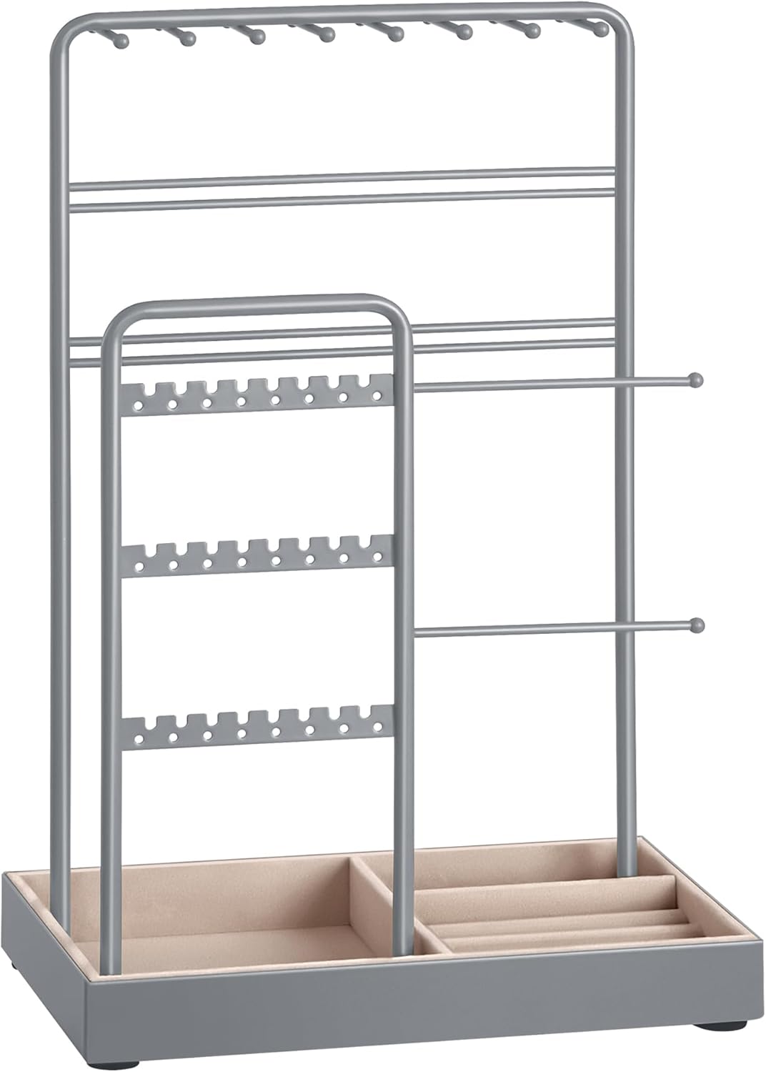 Jewelry Holder, Jewelry Organizer, Jewelry Display Stand with Metal Frame, Necklace Earring Bracelet Holder, for Studs, Rings