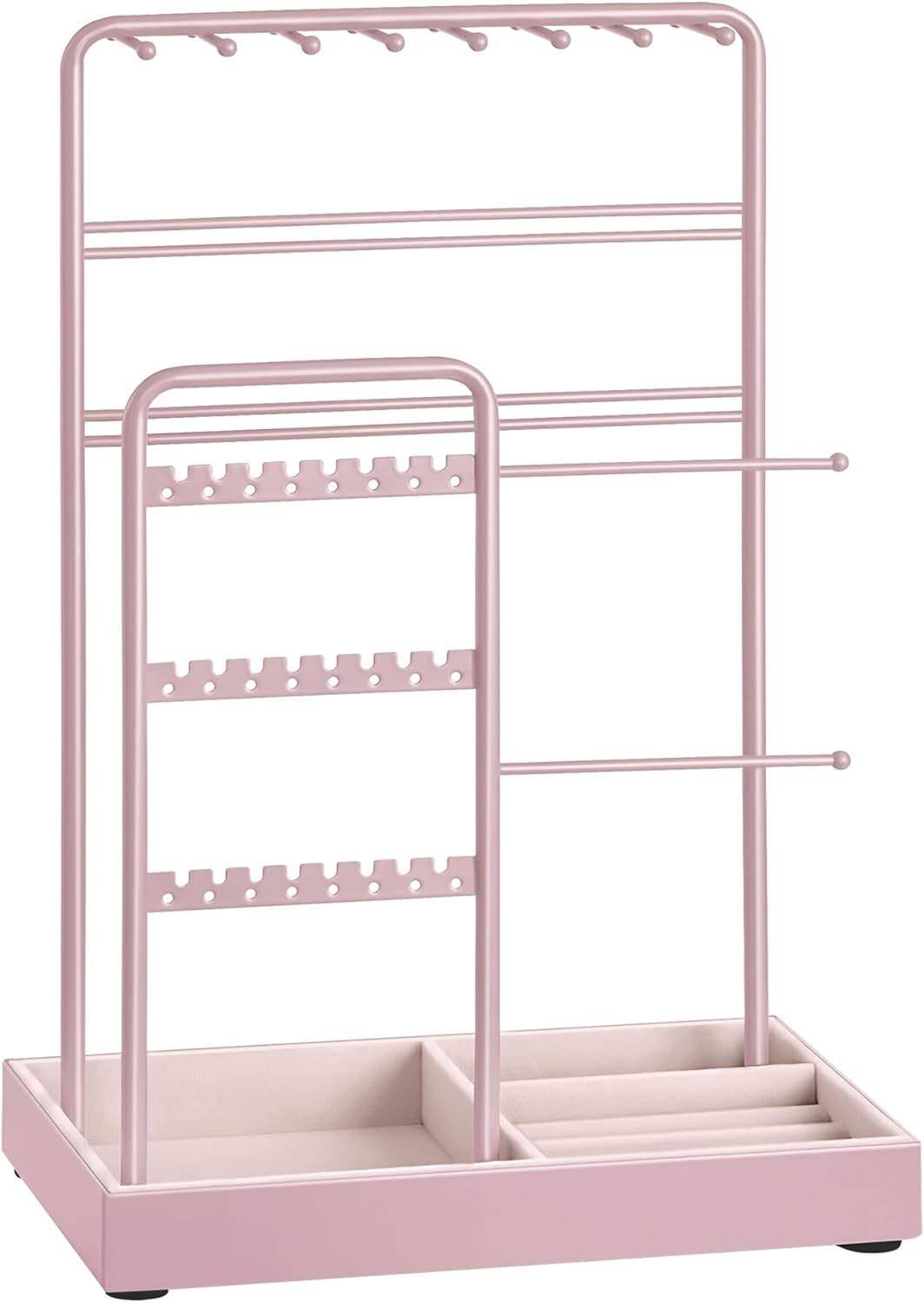 Jewelry Holder, Jewelry Organizer, Jewelry Display Stand with Metal Frame, Necklace Earring Bracelet Holder, for Studs, Rings