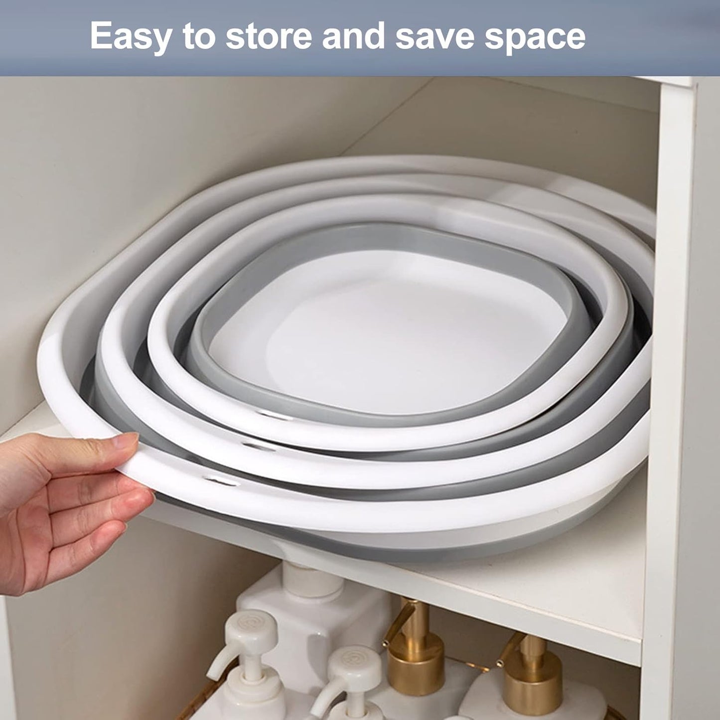 Collapsible Tub Wash Basin Laundry Tub 3 Pack Collapsible Laundry Baskets Foldable Dish Tub Plastic Washtub