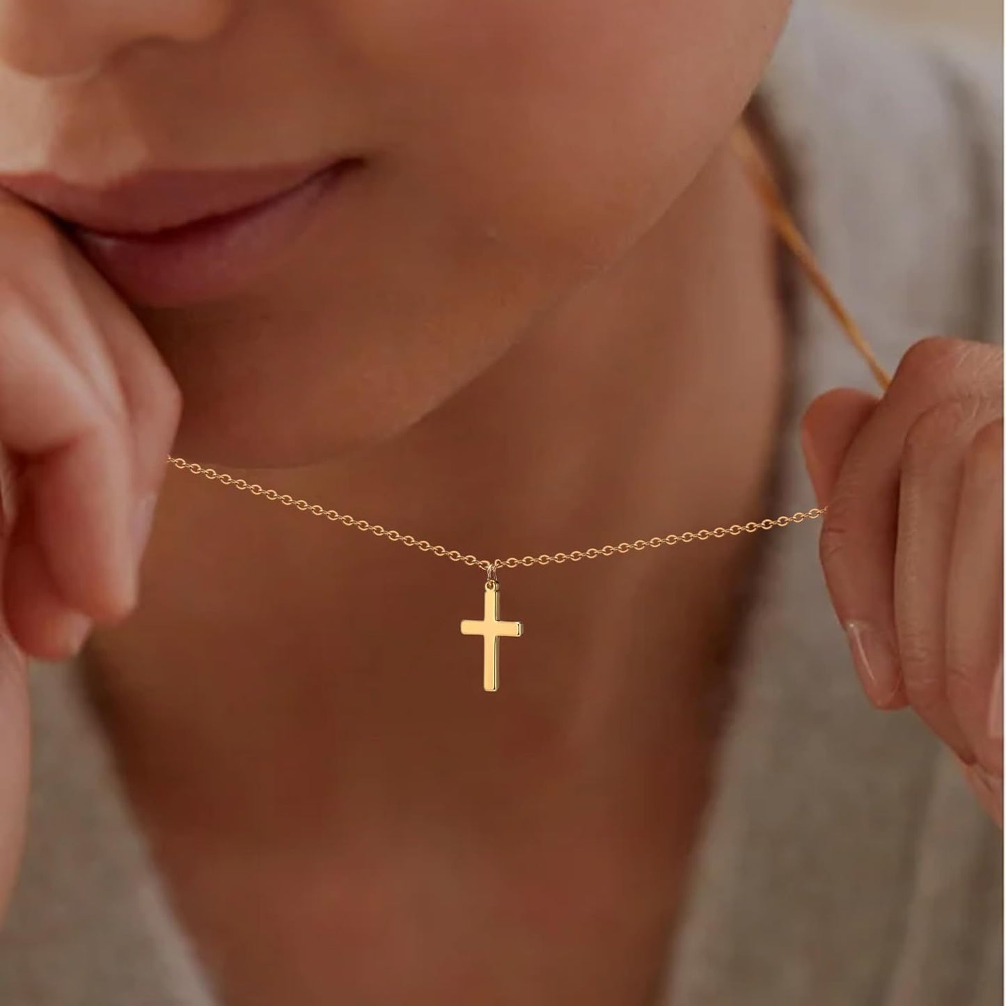 "14K Gold/Silver Plated Layered Cross Necklace, Dainty Stackable Choker with Cross Pendant, Trendy Women’s Jewelry Gift"