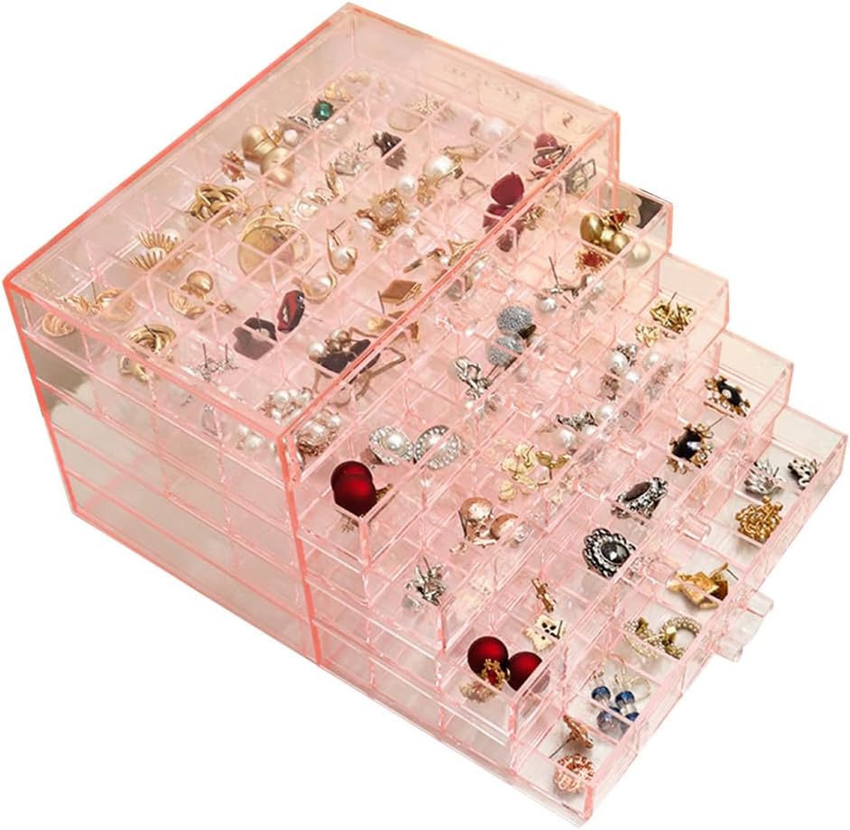 Acrylic Jewelry Storage Box Stand with 120 Small Compartments