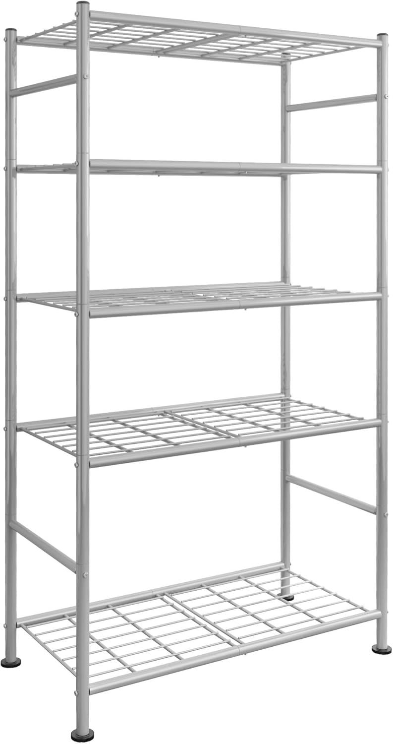 5 Tier Shelf Organizer, Heavy Duty Garage Shelving Unit with Leveling Feet Stable Metal Shelves