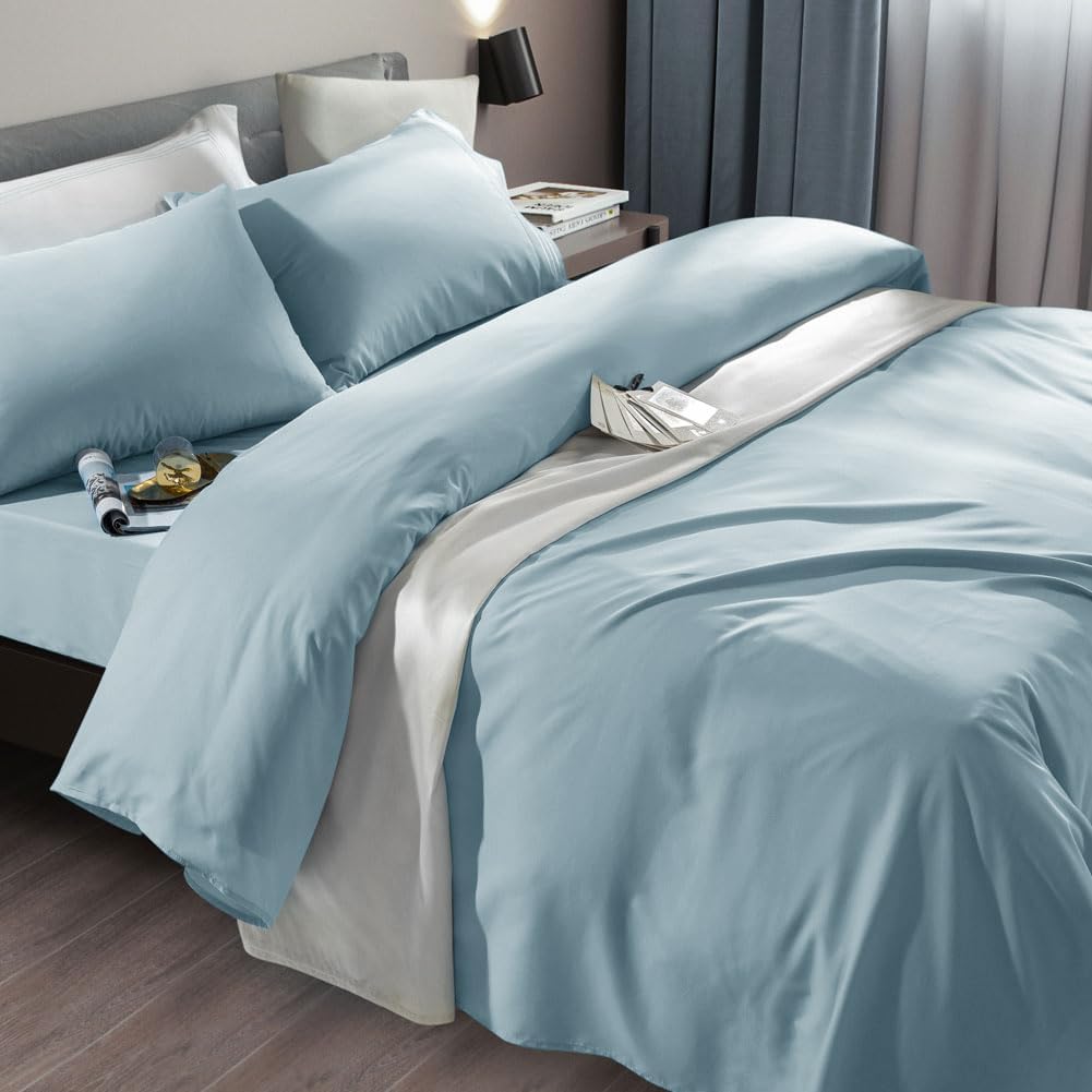 Bed Sheet Set Super Soft Microfiber Fit 18-24 Inch Deep Pocket Mattress Wrinkle-6 count (Dark Grey, Queen)