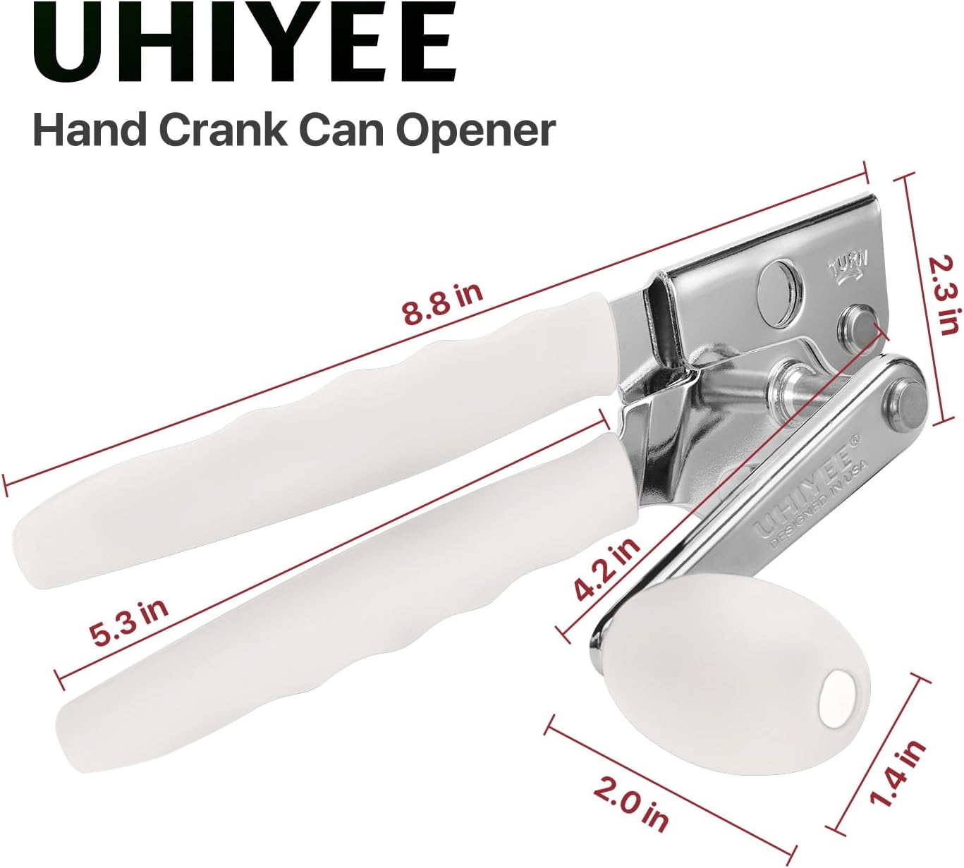 Hand Crank Can Opener Manual Heavy Duty with Comfortable Extra-long Handles