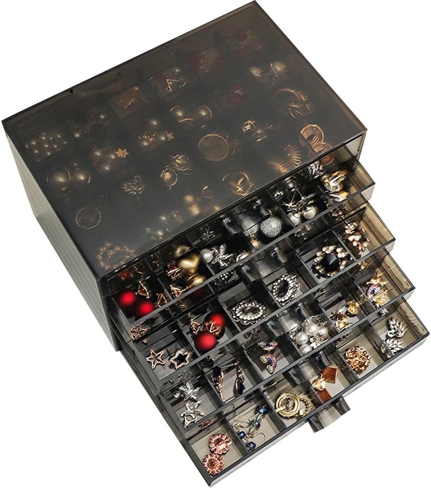 Acrylic Jewelry Storage Box Stand with 120 Small Compartments