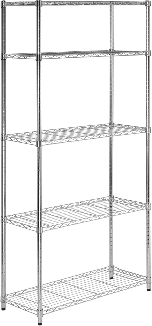 5-Tier Heavy Duty Adjustable Shelves, Metal Storage Rack Shelf Capacity, , 14" W x 36" L x 72" H