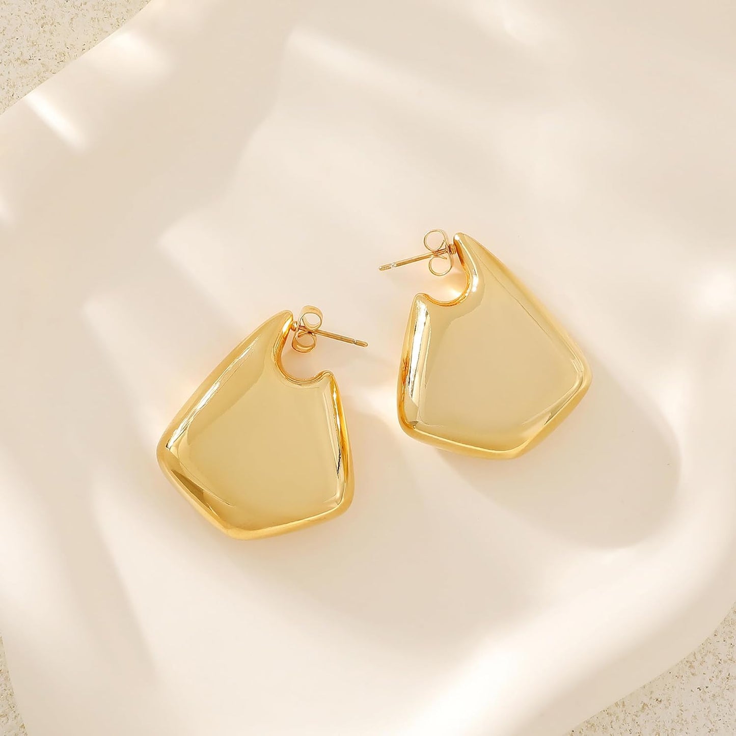 Trendy Gold Plated Knot Earrings for Women Chunky Statement Drop Dangle Earrings Lightweight Fashion Accessories Gold Jewelry
