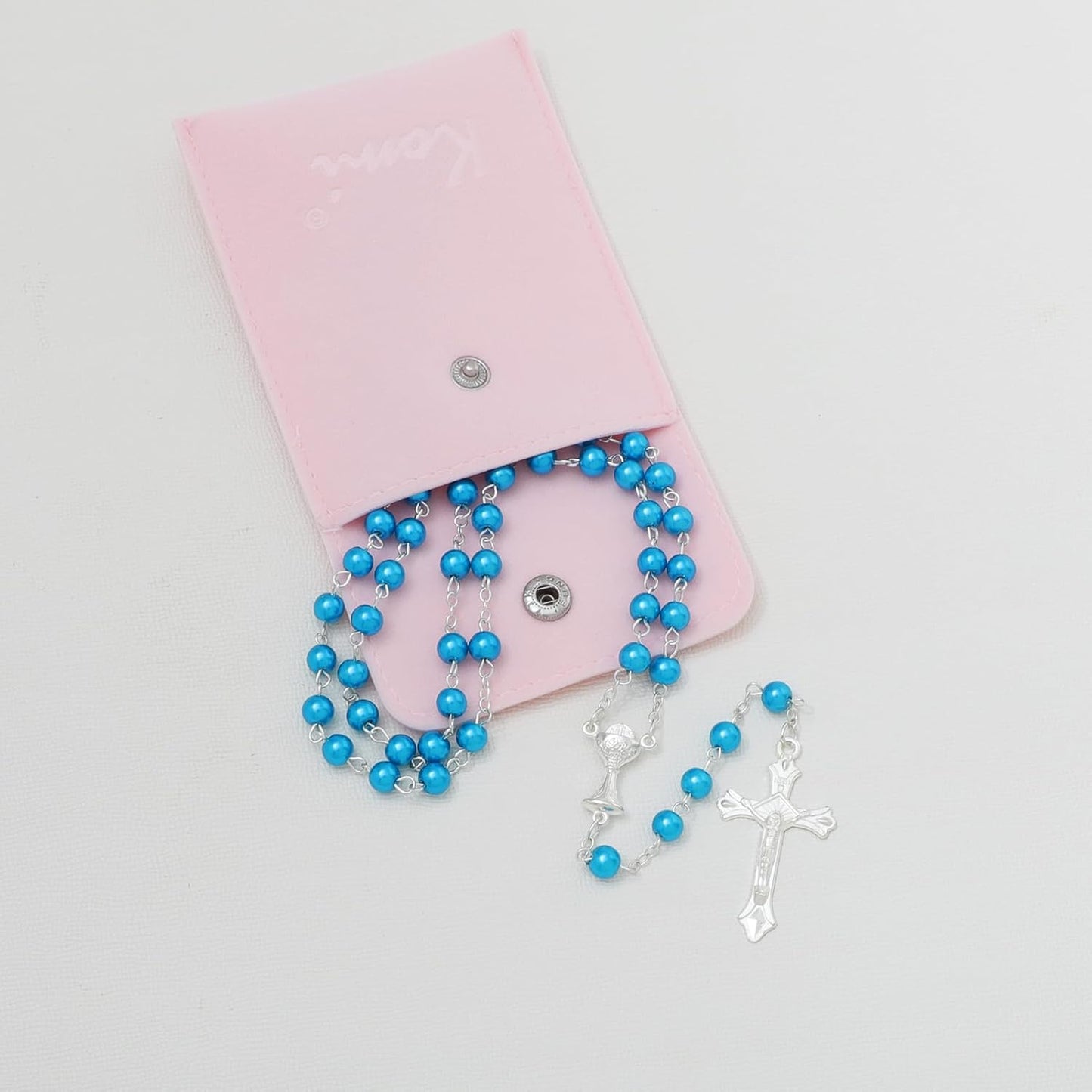 6mm Pearl Rosary Beads With Crucifix - Women's Catholic Prayer Necklace, Gift Box & Pouch Included