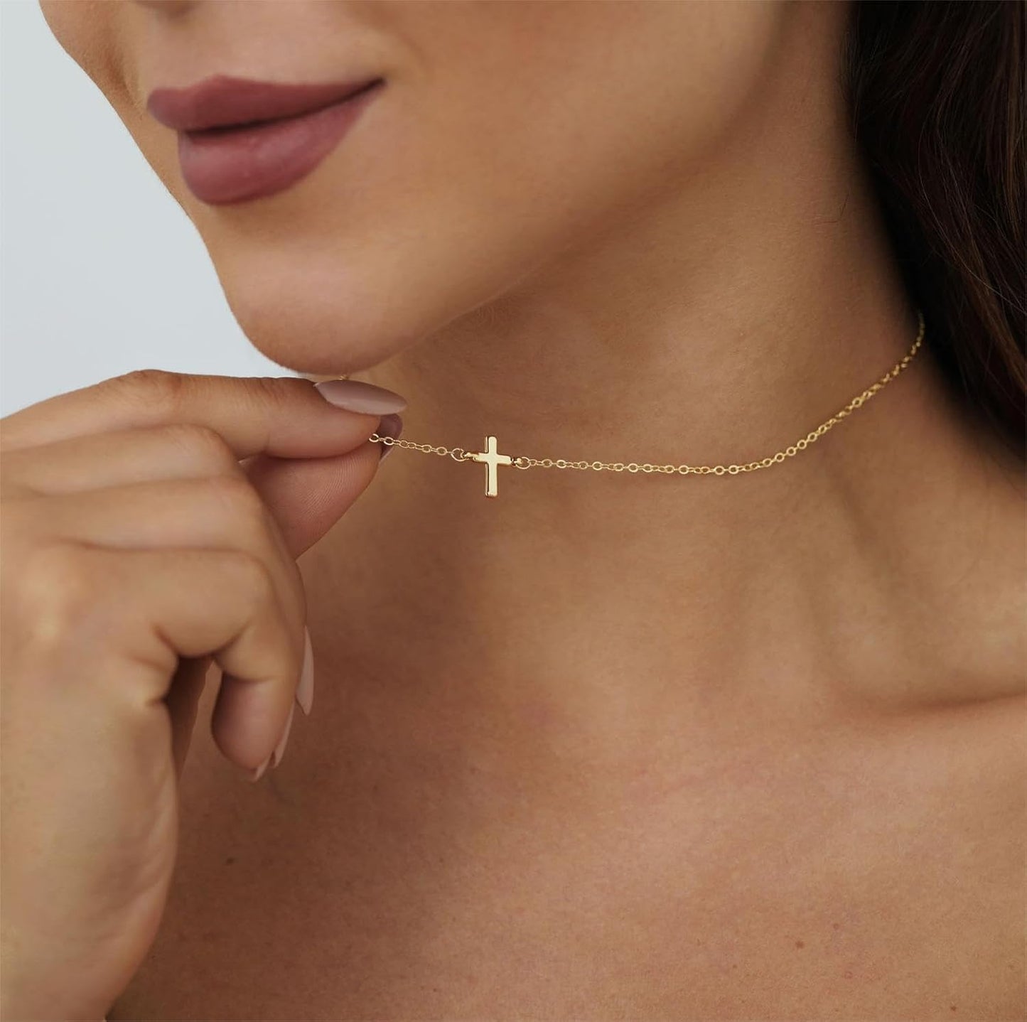 Cross Necklace: 14K Gold & Silver Plated, Minimalist Dainty Religious Pendant, Daily Wear Jewelry Gift for Women