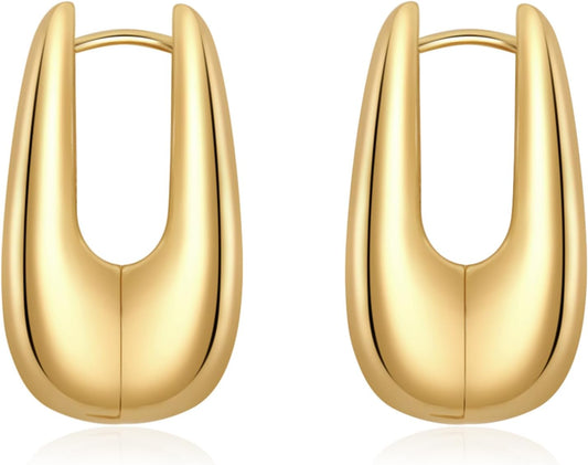 Trendy Gold Plated Knot Earrings for Women Chunky Statement Drop Dangle Earrings Lightweight Fashion Accessories Gold Jewelry