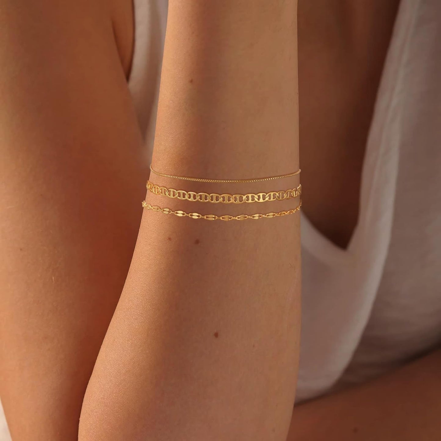 Gold Bracelets for Women Non Tarnish, 14K Gold Plated Chunky Cuff Bracelet Gold Bangles Bracelet for Women Trendy