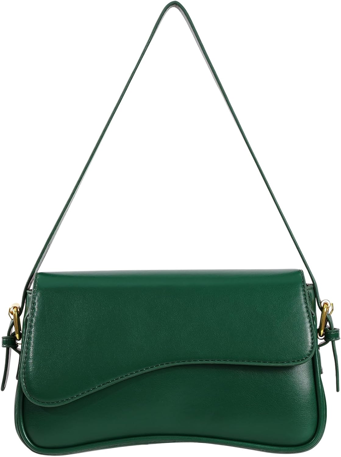 Shoulder Bag for Women Y2K Trendy Purse Vegan Leather Hobo Handbags Clutch Saddle Bag with 2 Removable Strap