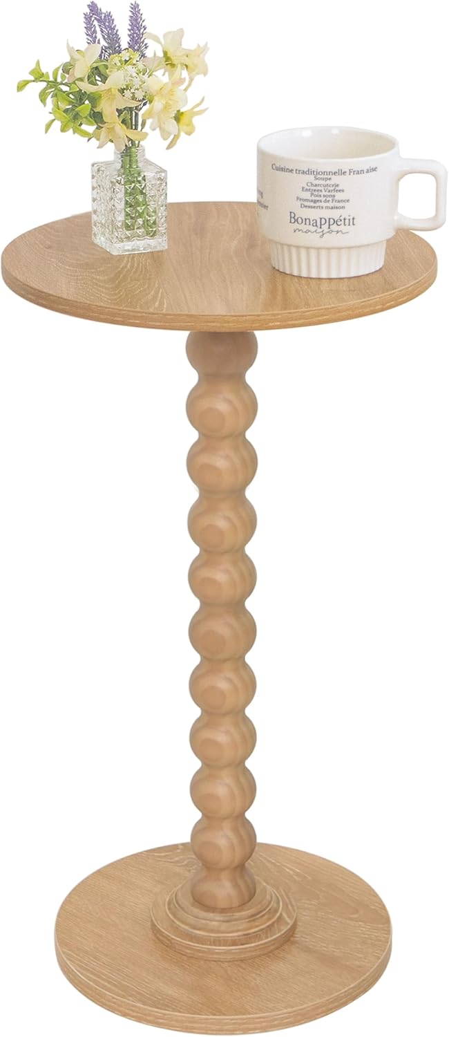 Round coffee table, modern-style , solid wood legs, suitable for living rooms, bedrooms, corners and offices.