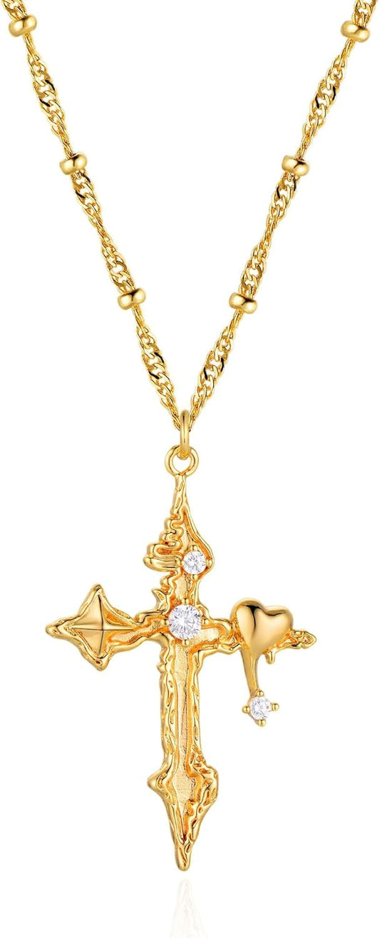 14K Gold Cross Necklace for Women – Dainty Faith Pendant Everyday Jewelry