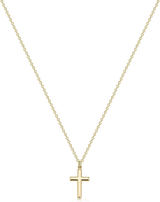 Cross Necklace 14K Plated Dainty Chain, Minimalist Faith Pendant Religious Prayer Jewelry Gift