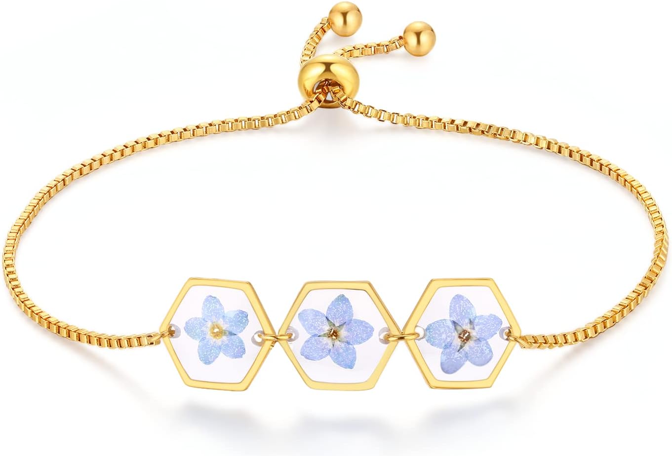 Pressed Wildflower Bracelet | Pressed Flower Bracelet | Gold/Silver Pressed Flower Jewelry | Personalized Handmade Jewelry