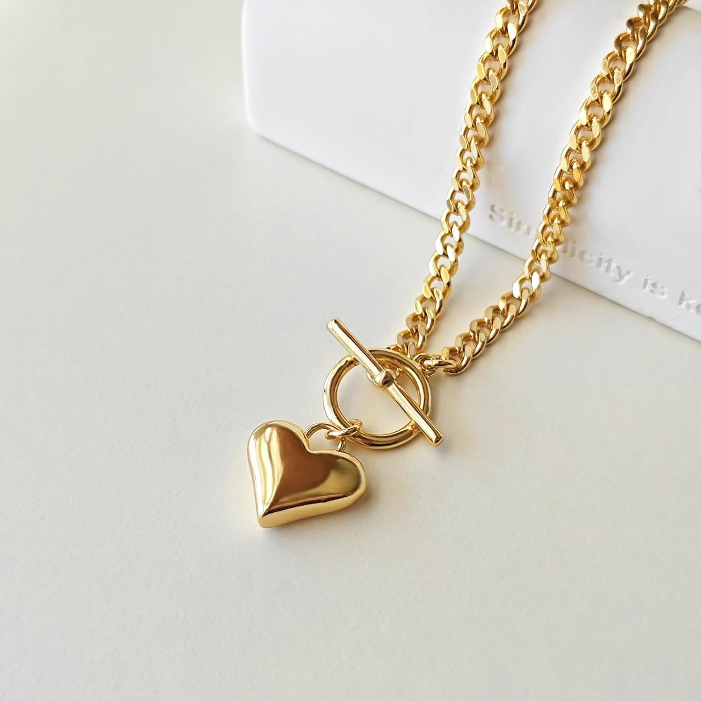 Trendy Heart Choker Necklace For Women/Girlfriend - Gold/Silver Plated Love Pendant, Hypoallergenic Valentine's Day Jewelry Gift
