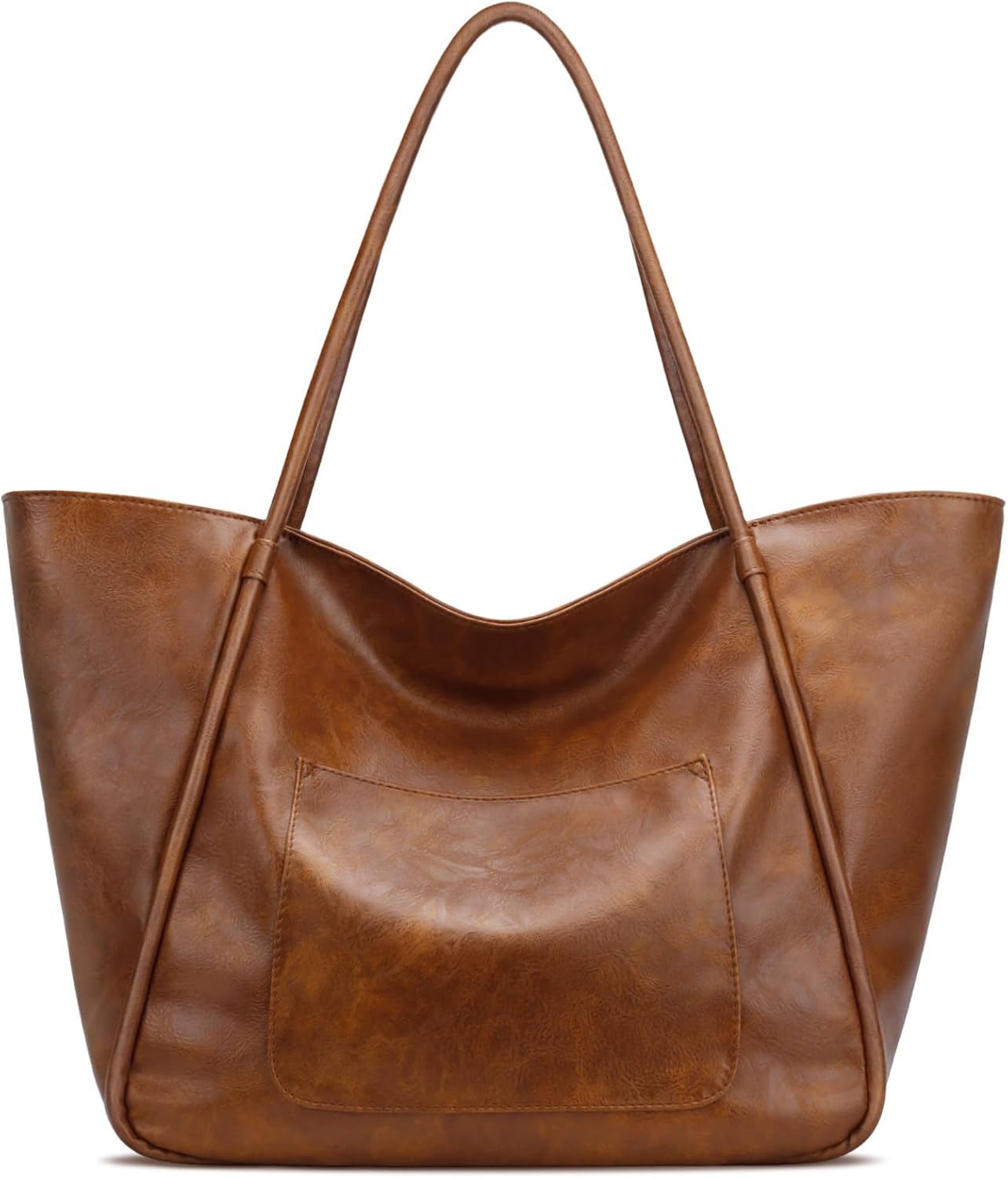 Large Tote Bag for Women with Zipper Work Leather Travel Purse and Handbags