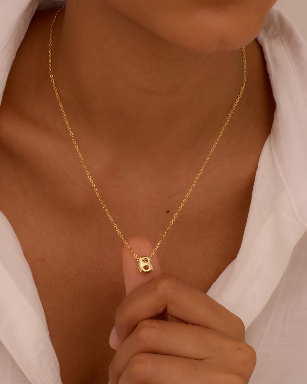 Personalized Initial Necklace - Dainty Bubble Letter Pendant In Gold/Silver, Non-Tarnish Fashion Jewelry Gift For Women & Teens