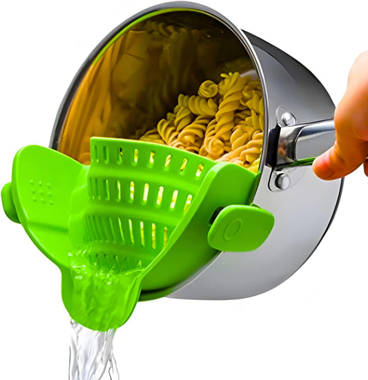 Collapsible Silicone Pasta Strainer and Kitchen Gadget for Cooking