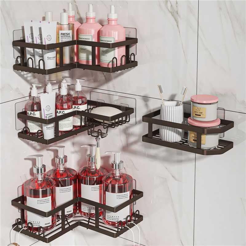 Shower Caddy Corner with Soap Holder, No Drilling Shower , Adhesive Shower Organizer, 4-Pack
