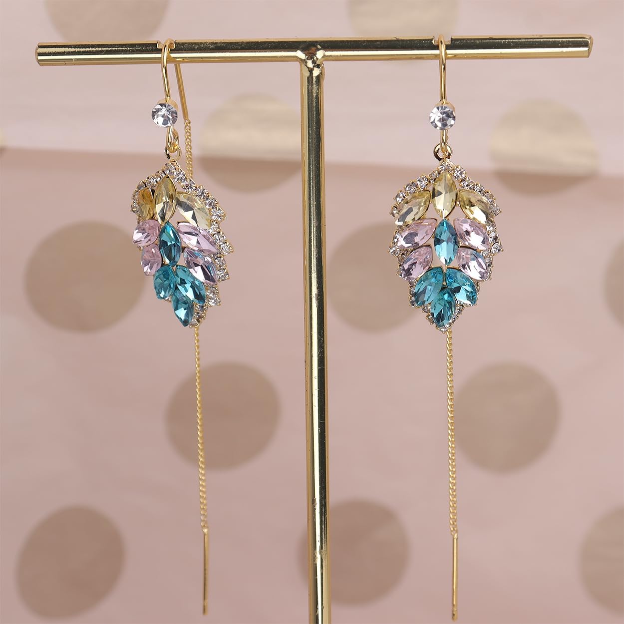 Sonateomber Gold Long Chain Threader Earrings for Women - Fashion Statement Drop Dangle Thread Earrings Jewelry Gift