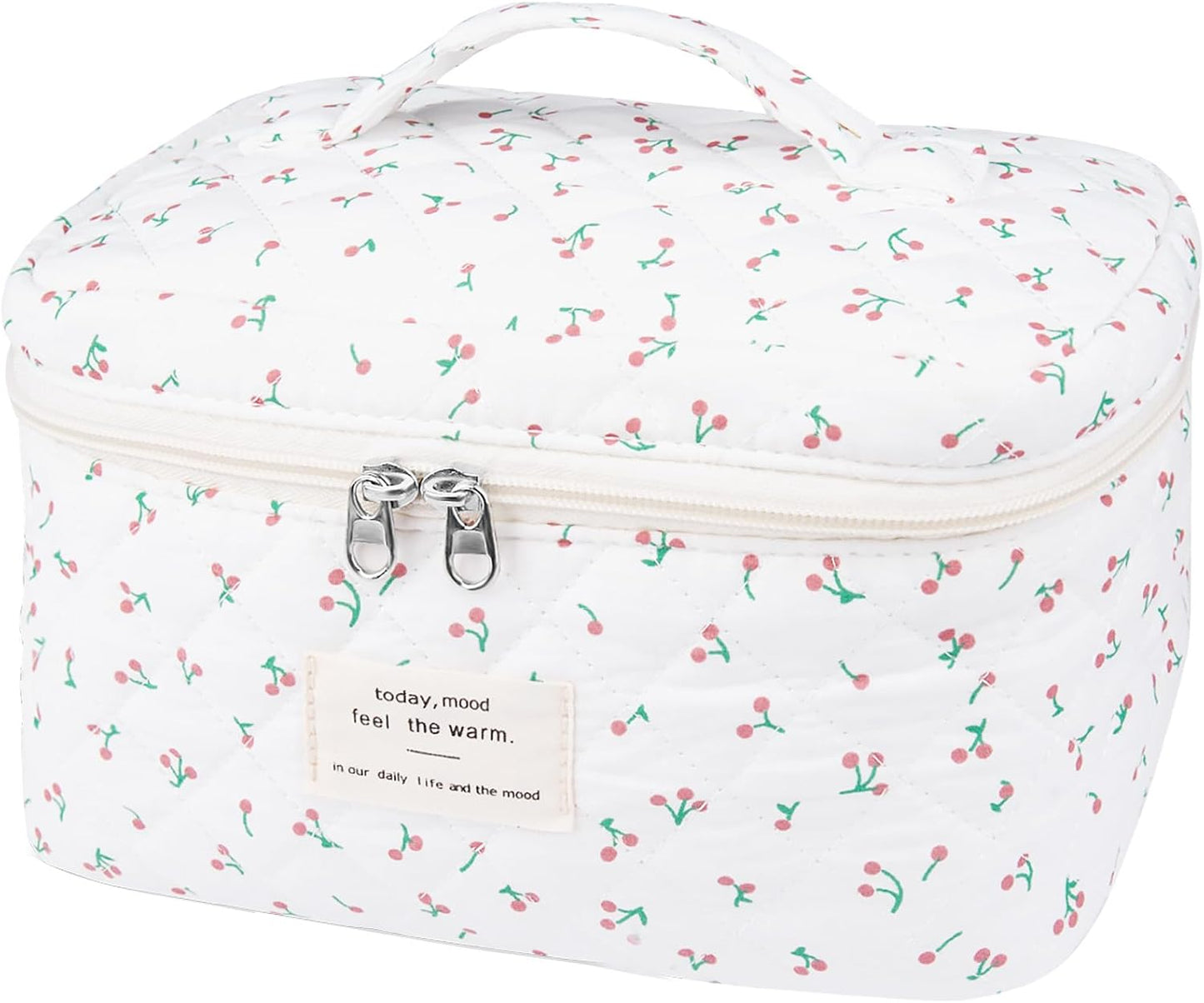 Large Makeup Bag, Cute Cosmetic Bag for Women Girls, Floral Coquette Aesthetic Toiletry Bag, Travel Make Up Organizer Bag (BDLH)