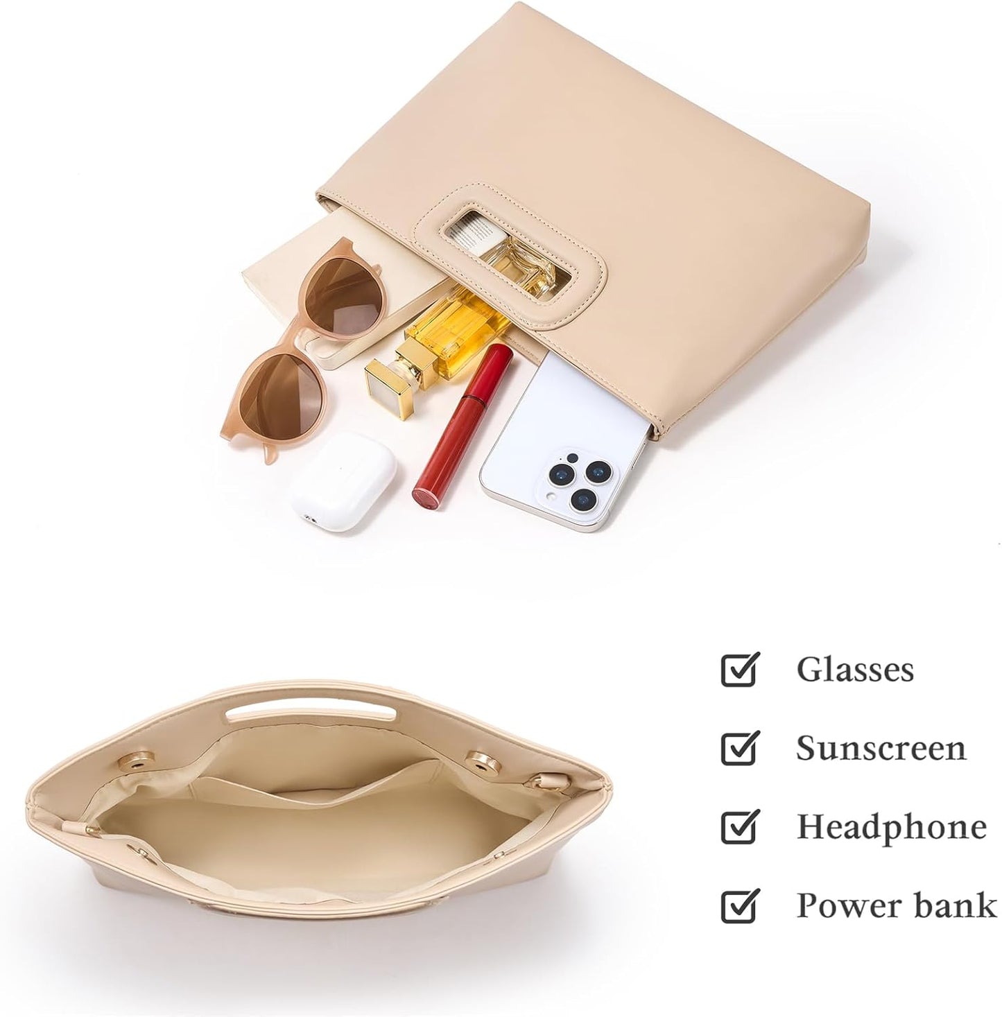 Top Handle Clutch Handbags for Women, Evening Handbag Shoulder Crossbody Purse with Gold Chain