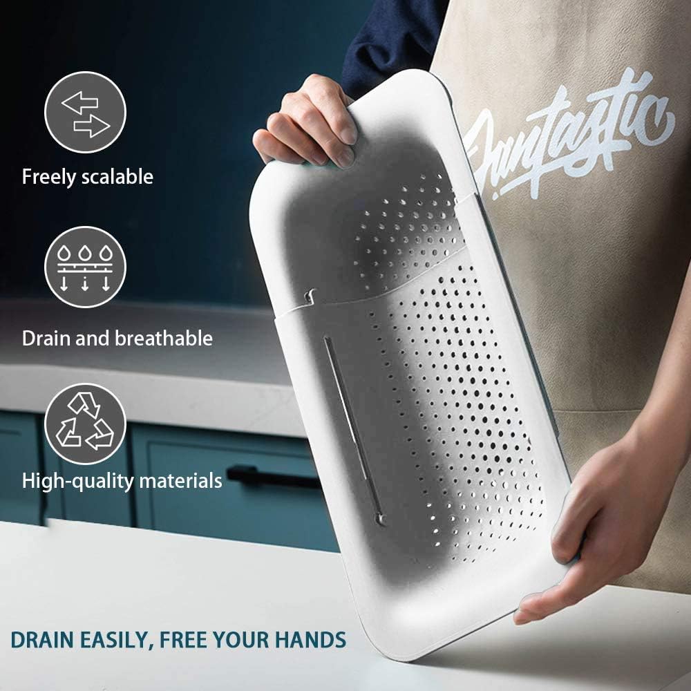 Collapsible Sink Colanders and Strainers Basket Over the Sink Colander Collapsible Colander Extendable Plastic Fruit