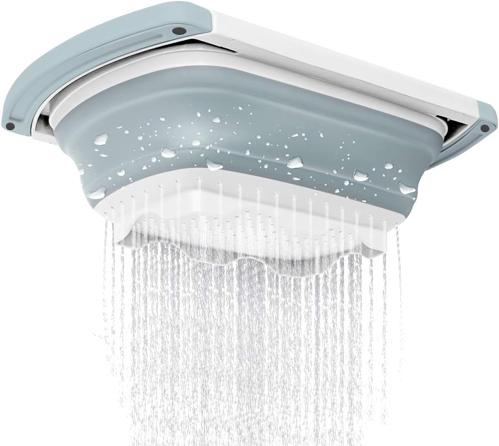 Qimh Collapsible Colander | Over The Sink Silicone Kitchen Strainers and Colanders with Extendable Handles